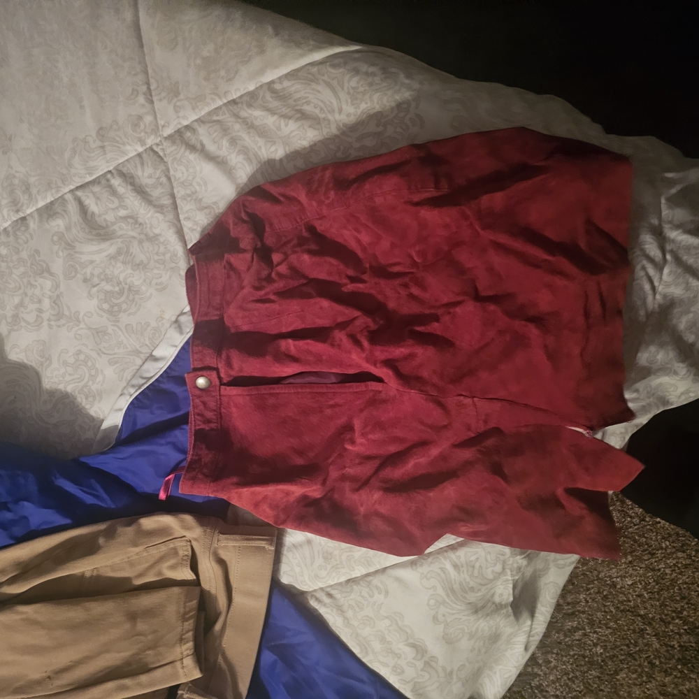 Gitano Burgundy Suede Skirt
